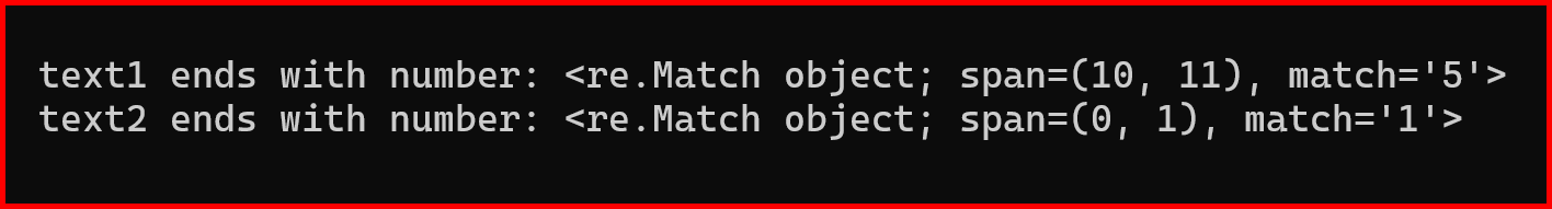 Picture showing output of Or operator in regular expression in python